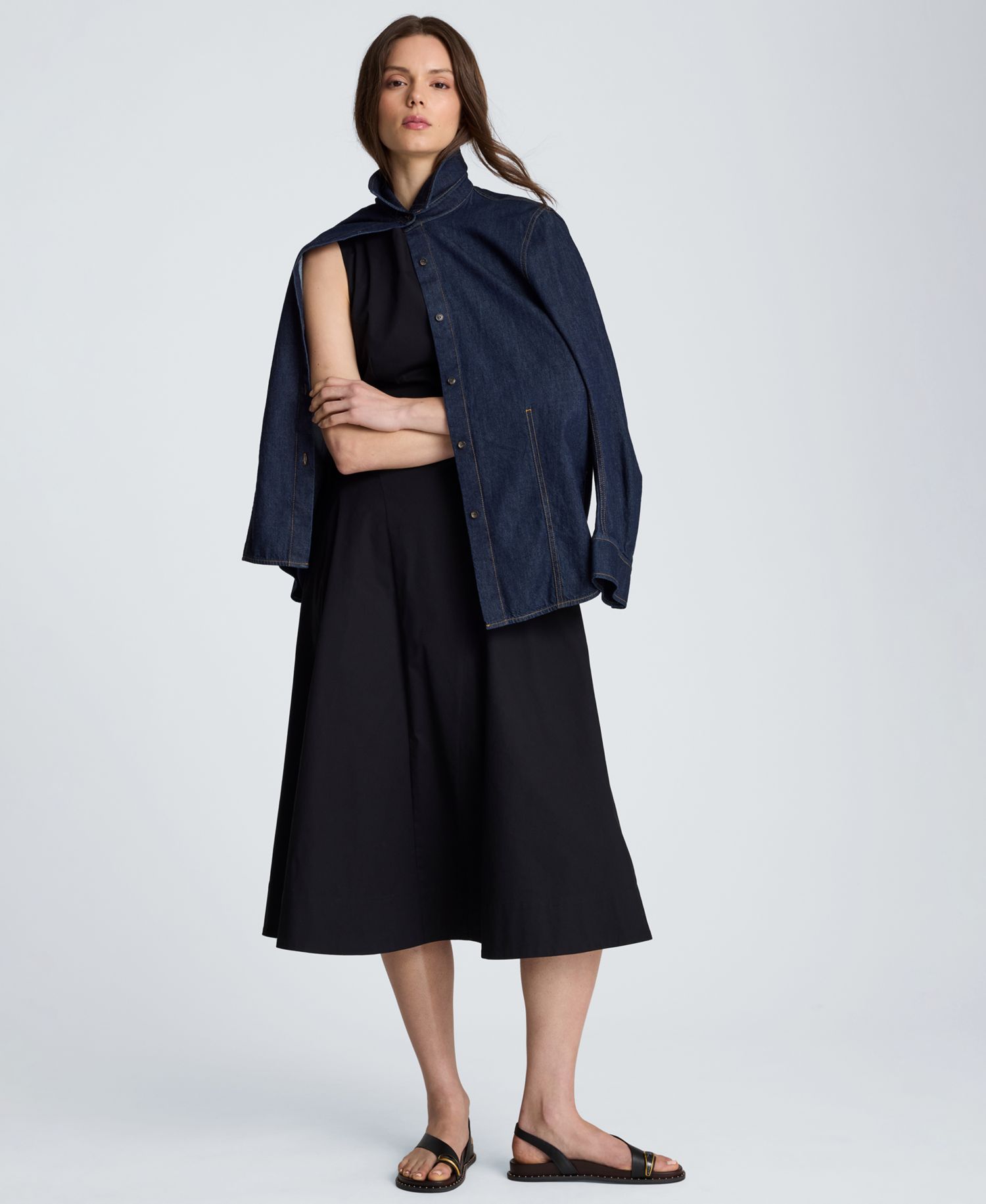 Women's Sleeveless Boat Neck Midi Dress