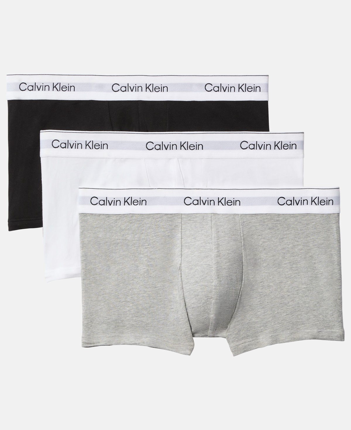 Бельё Calvin Klein Men's Icon Cotton Stretch Low-Rise Trunks, 3-Pack — фото 1