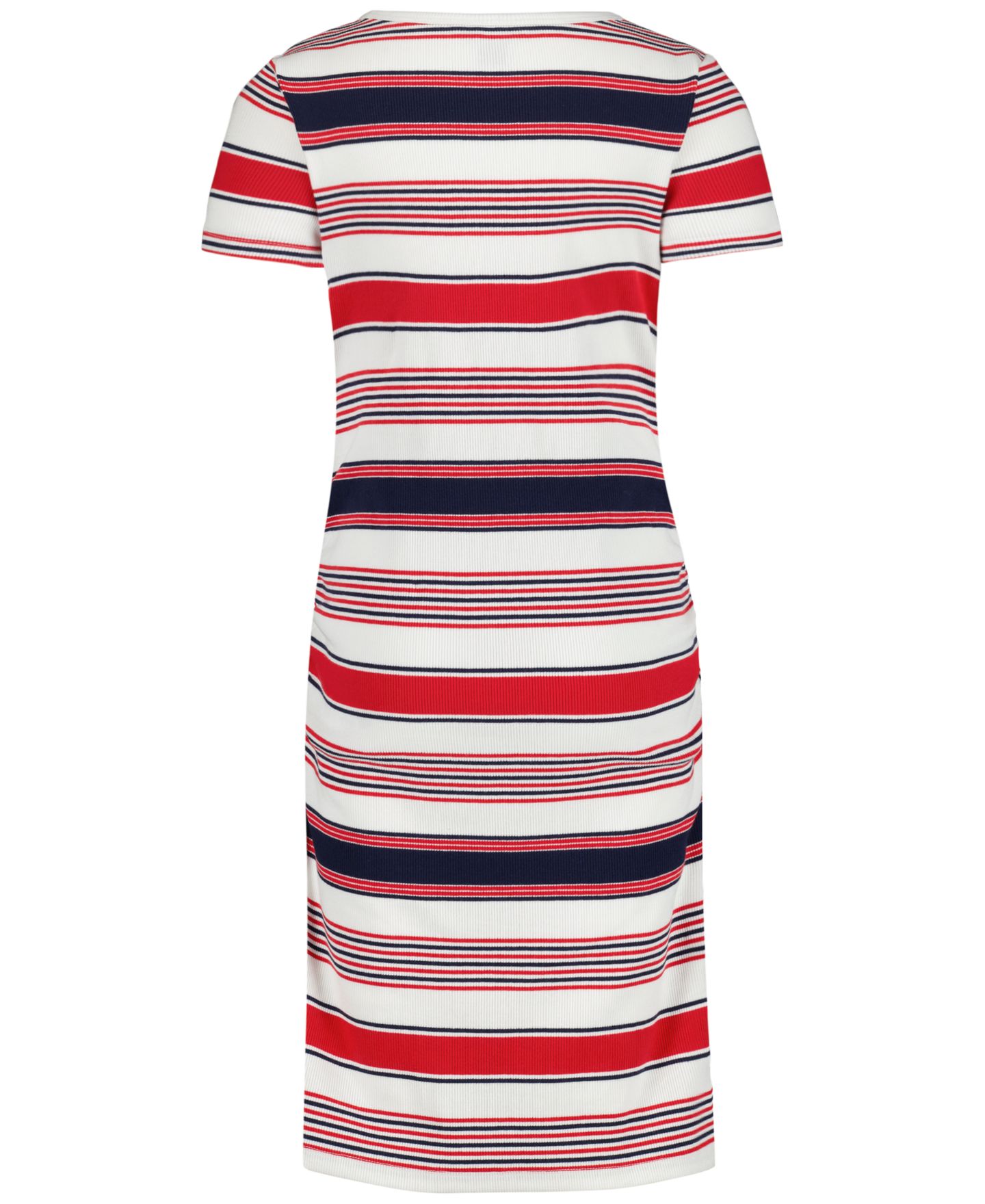 Платье Tommy Hilfiger Striped Ribbed Short-Sleeve для девочек, цвет: Белый / Красный — фото 2