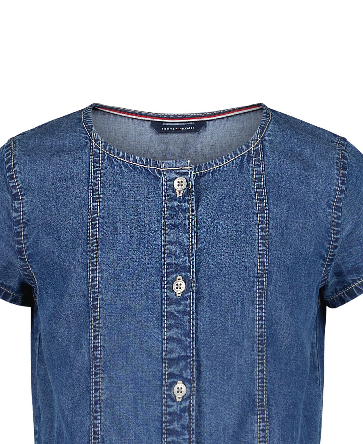 Платье Tommy Hilfiger Denim Short-Sleeve Dress для девочек, цвет: Варёный — фото 3