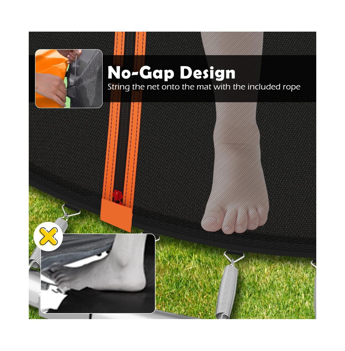 Ruie 8 feet Outdoor Heavy-Duty Recreational Trampoline with Enclosure Net Ladder