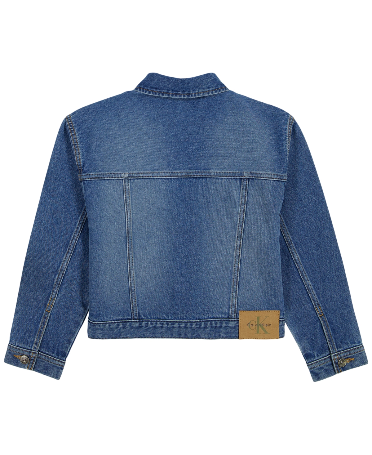 Calvin Klein Girls' 7-16 Button-Front Denim Jacket