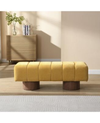 Chenille No-Assembly Dining Bench
