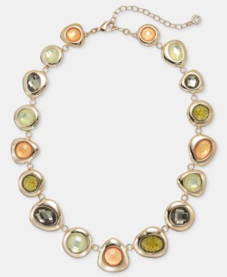 Stone Pebble Collar Necklace, 16" + 3" extender
