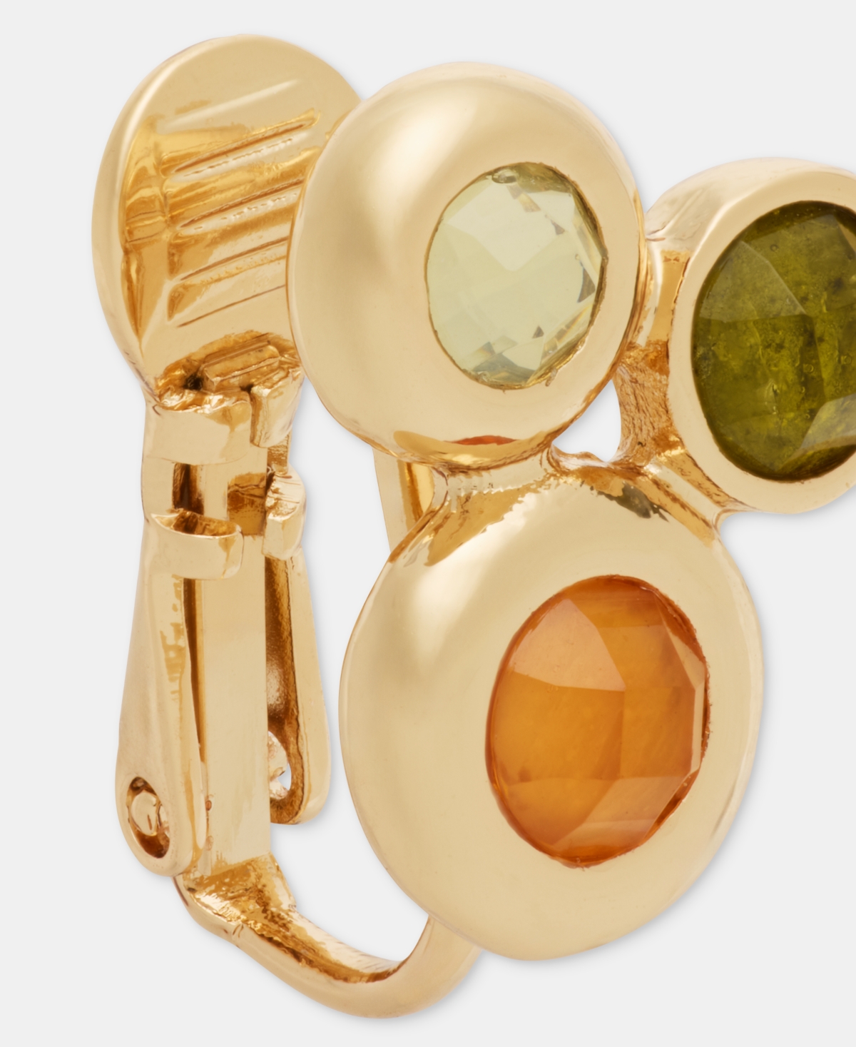 Anne Klein Stone Cluster Clip-On Button Earrings