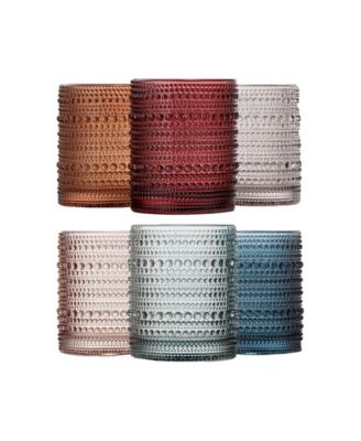Vintage Beaded Hobnail Tumbler Glasses, Set of 6