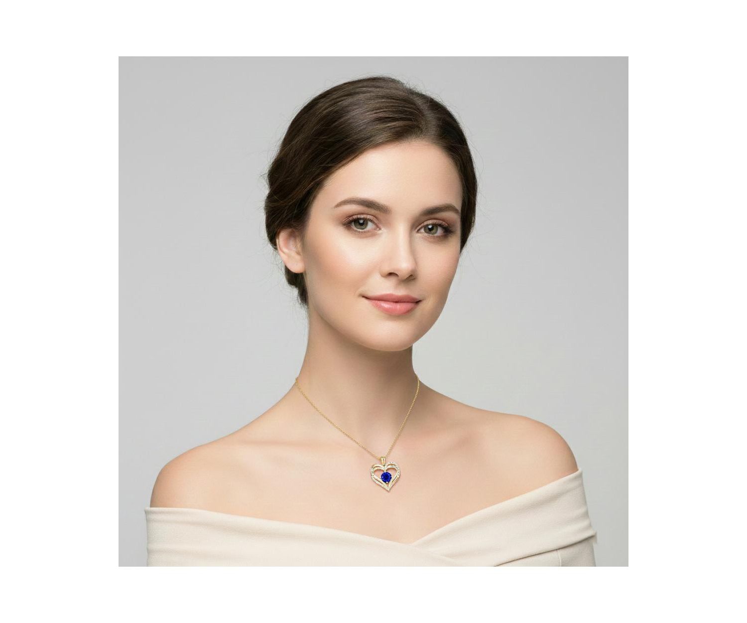 Timeless 14K Gold Plated Heart CZ ''I Love You'' Pendant