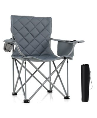 Oversized Camping Chairs Heavy Duty Outdoor Folding Chair w/Cooler Pouch