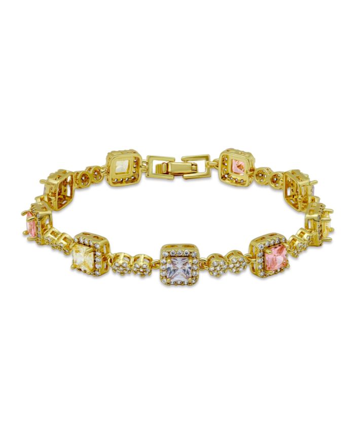 Lemon, Lavender, and Light Pink Colors with Clear Pave Halo and Cubic