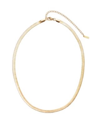 St. Moran Tarnish-Resistant Gold Herringbone Edie Chain Necklace - Gold