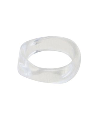 St Moran Clear Lucite Leau Bangle Bracelet - White 80$