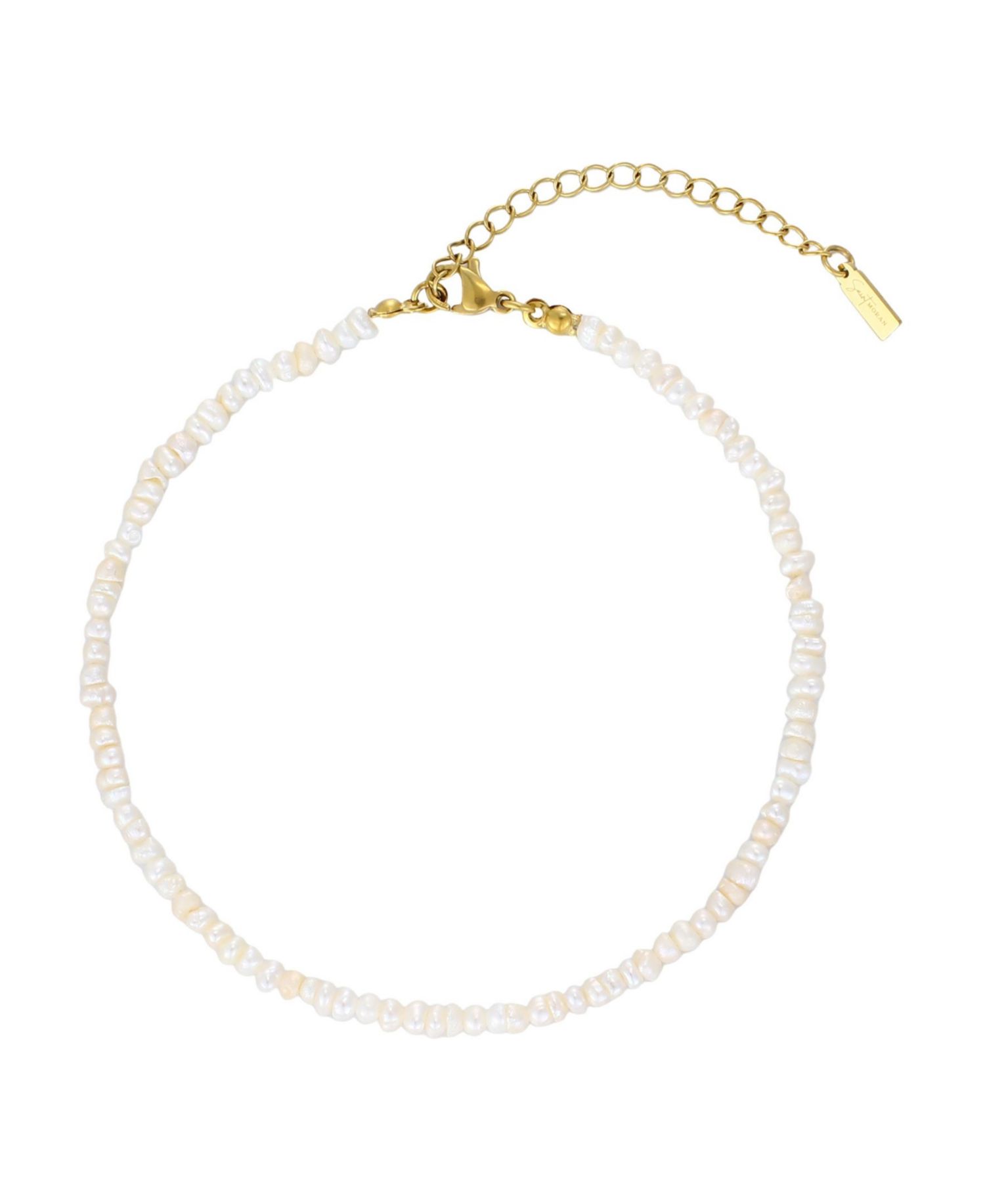 Tarnish-Resistant Natural Keshi Freshwater Pearl Rena Anklet