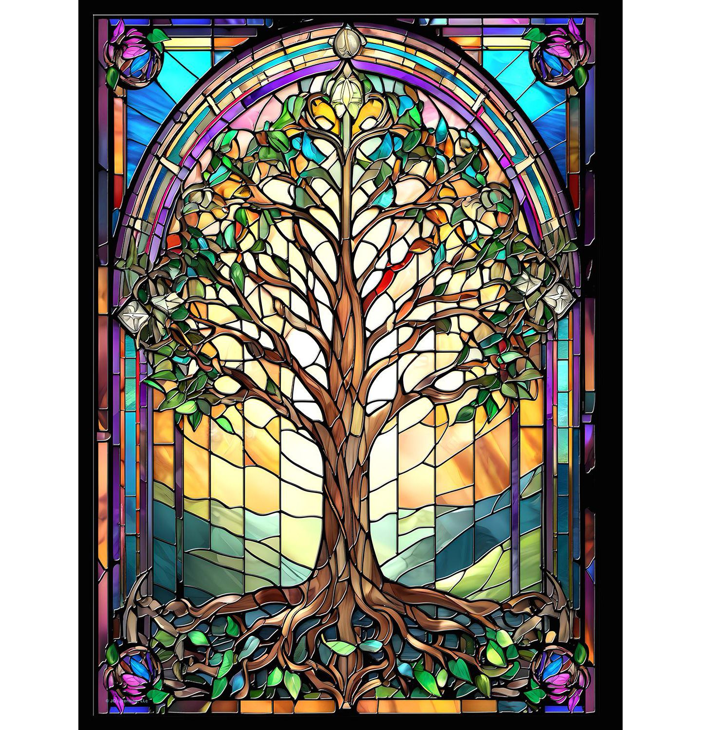Детский пазл SunsOut Stained Glass Tree of Life 1000 Piece Interlocking Jigsaw Puzzle, от 15 лет — фото 3