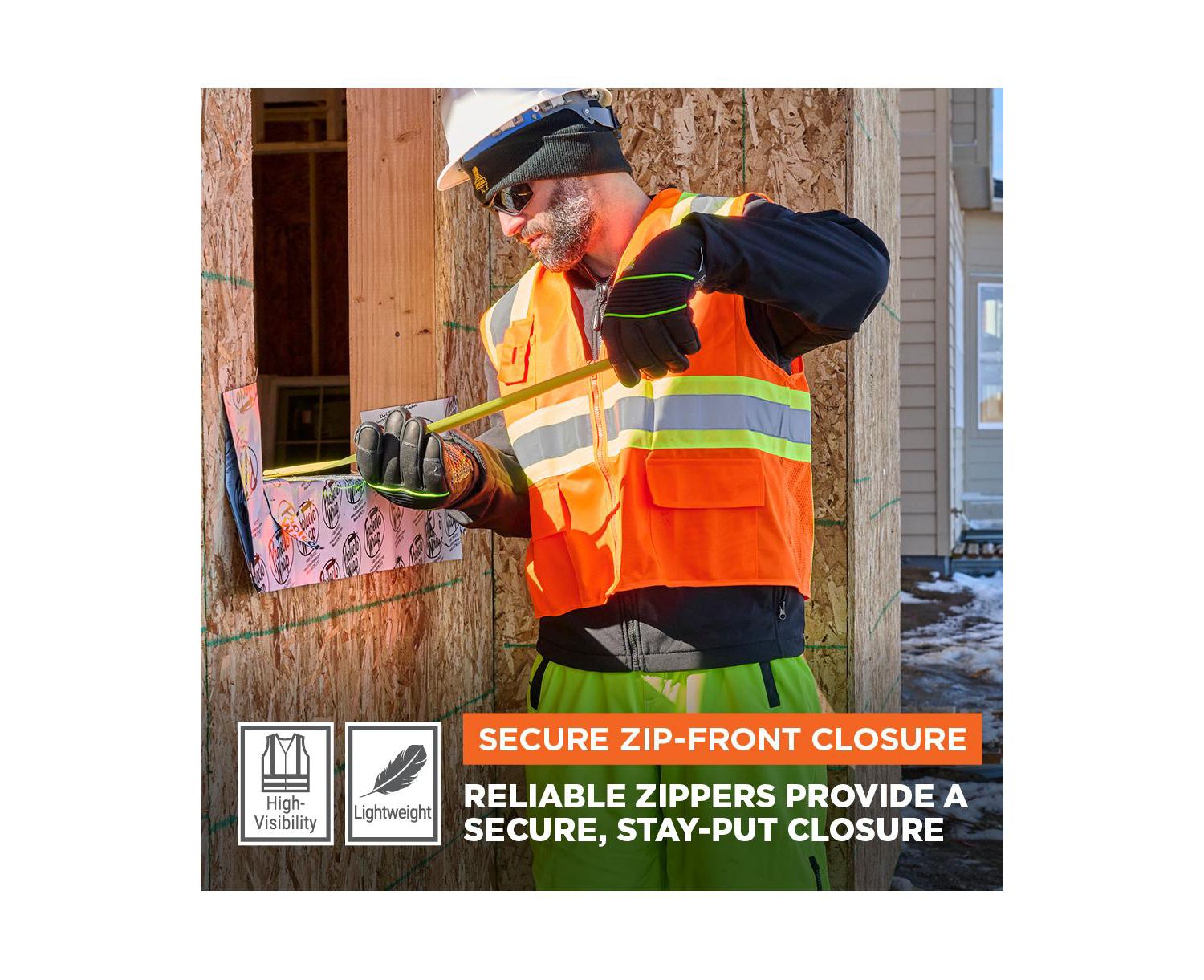 Men's Hi Vis Orange Safety Work Vest