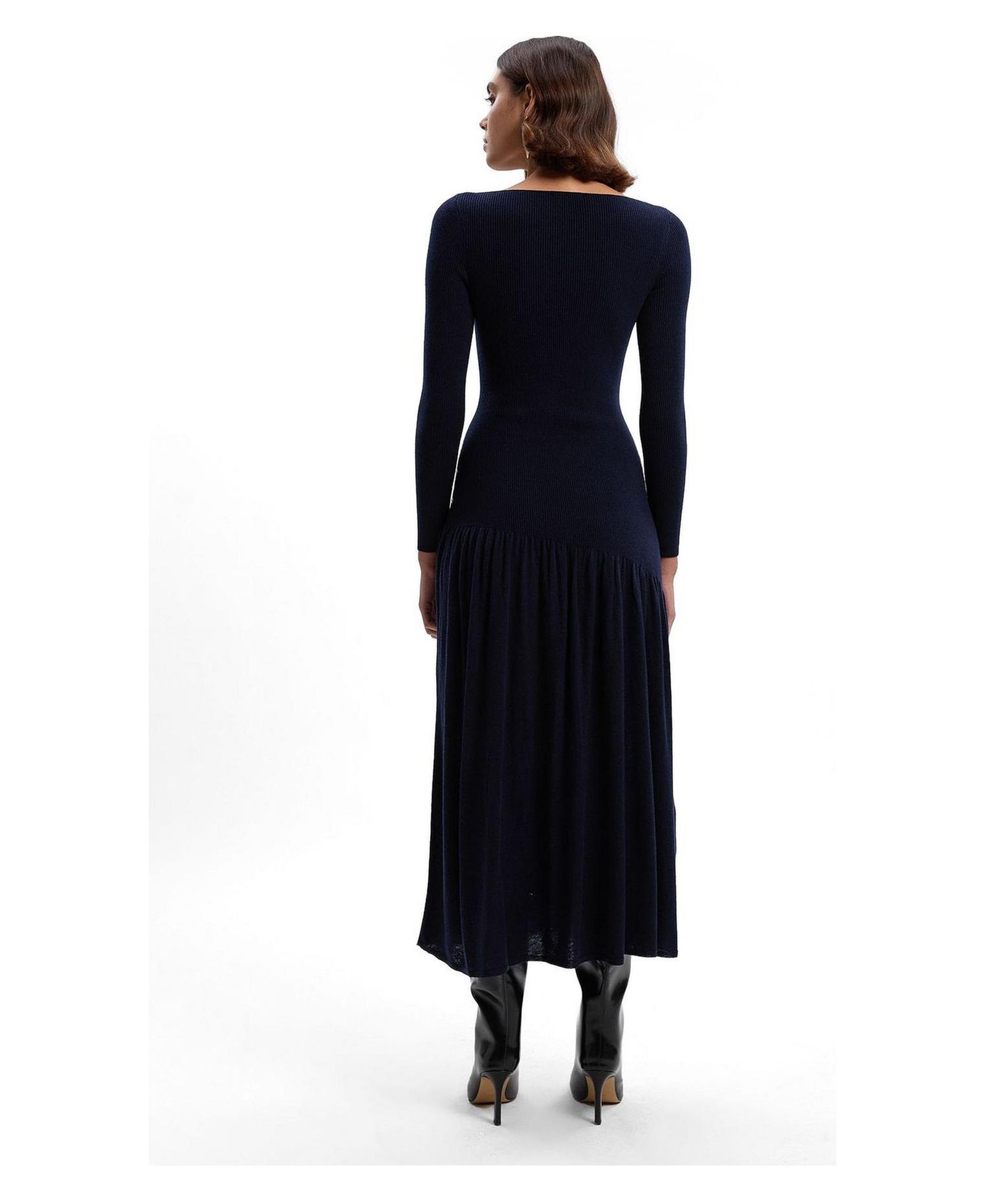 Women's Wool Blend Sheer Knitted Skirt Dress
