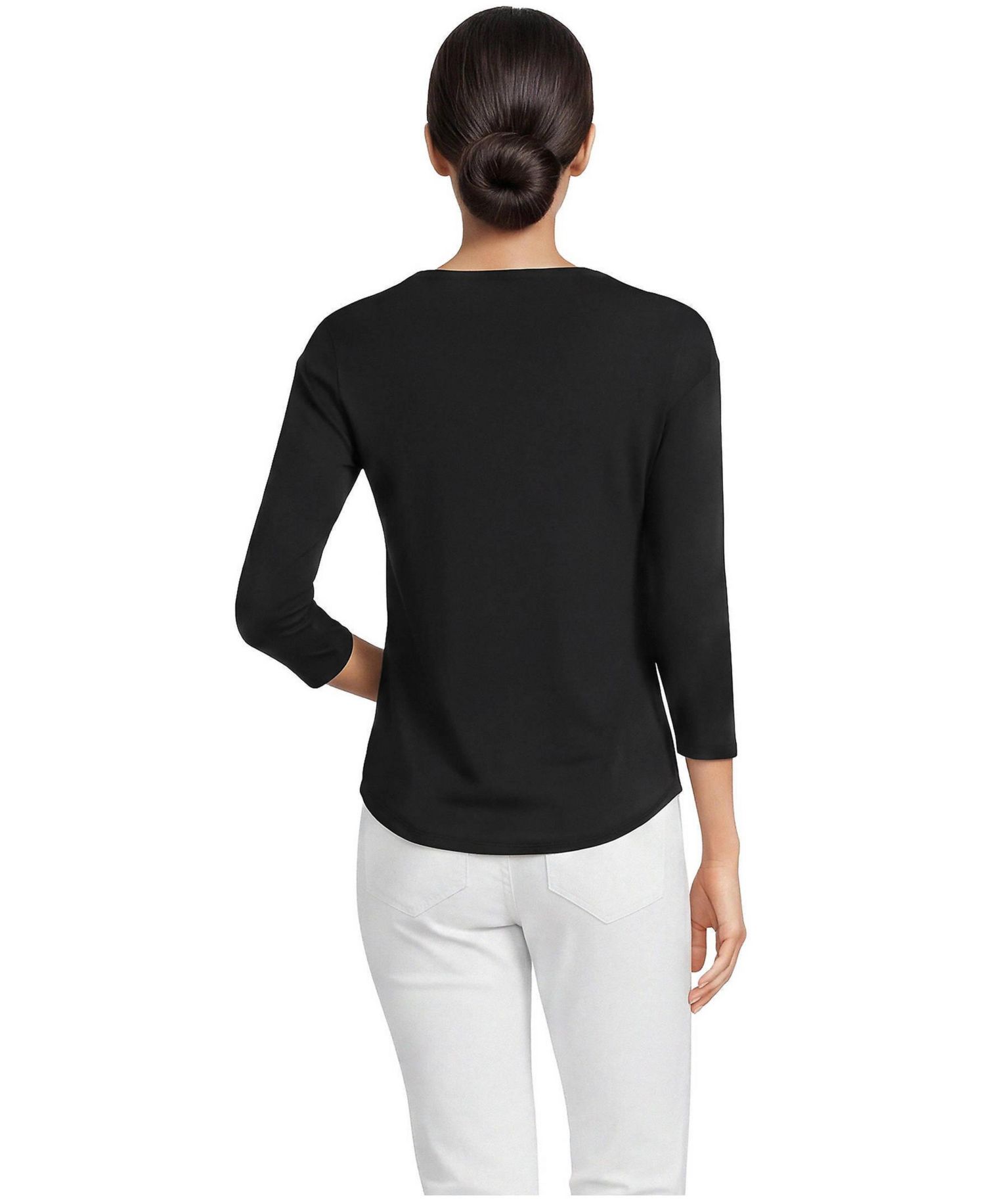 Women's 3/4 Sleeve Lightweight Jersey Shirttail Tee