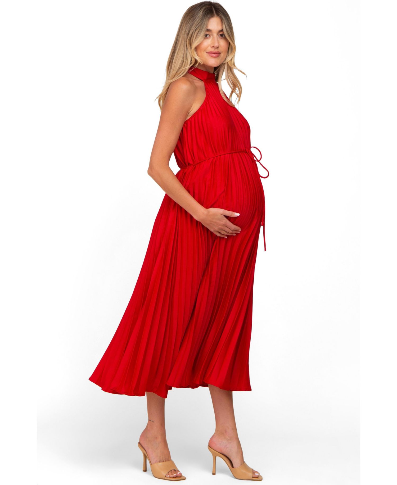 Women's Pleated Halter Dress