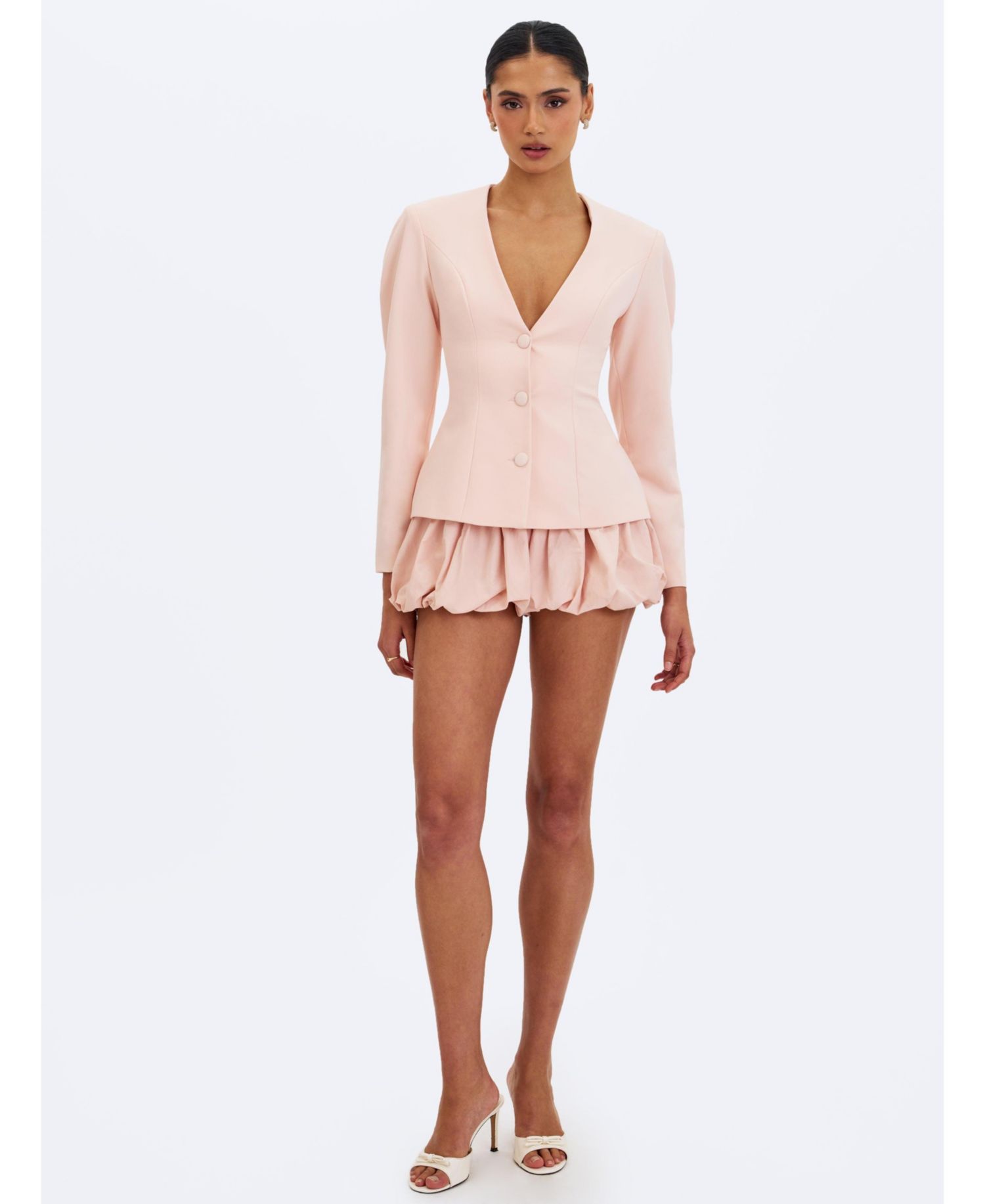 Women's Savannah Tulip Pink Peplum Blazer