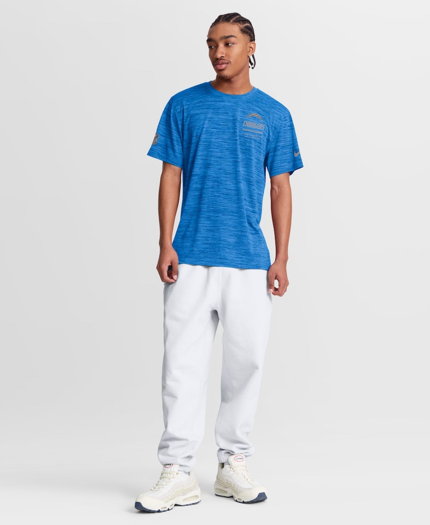Мужская футболка Nike Powder Blue Los Angeles Chargers Sideline Double Covered Dri-FIT Velocity — фото 5