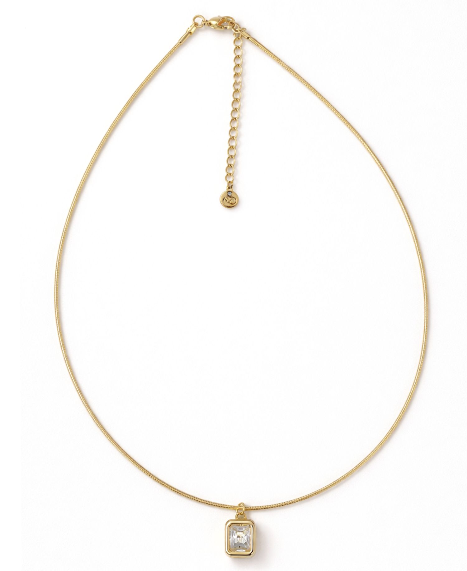 Snake Chain Cubic Zirconia Drop Necklace