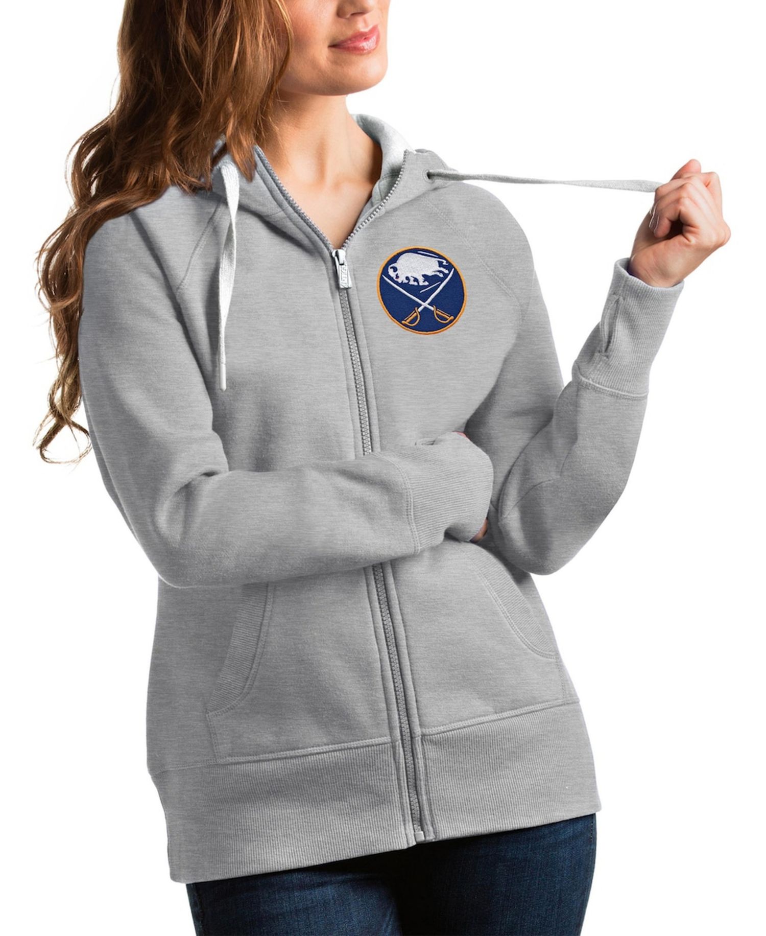 Women's Heathered Gray Buffalo Sabres Victory Full-Zip Hoodie