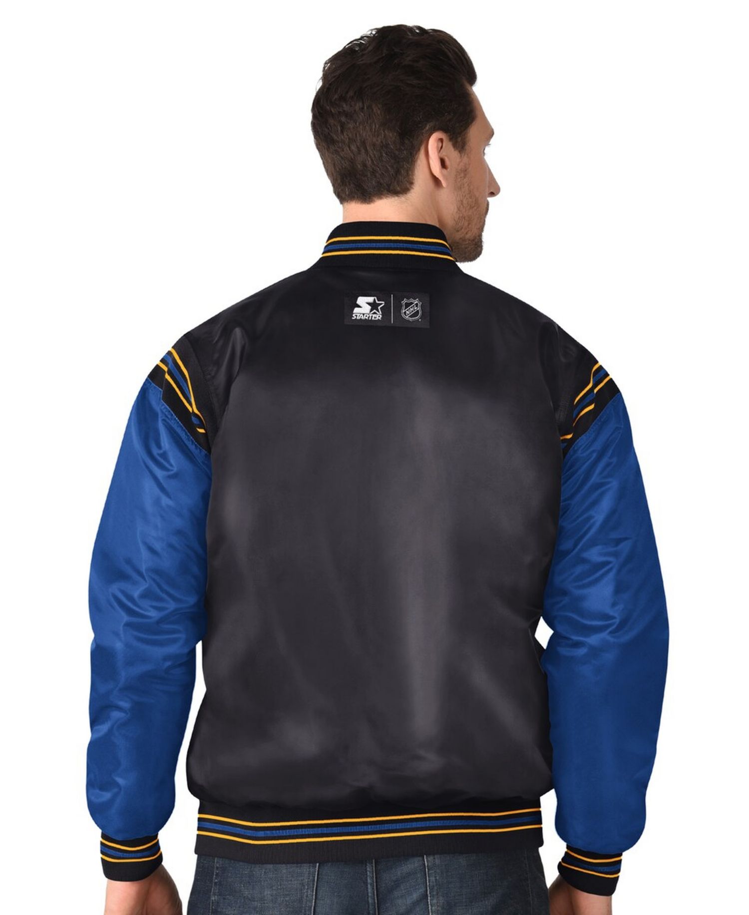 Men's Black Buffalo Sabres 2024 NHL Global Series Full-Snap Varsity Jacket