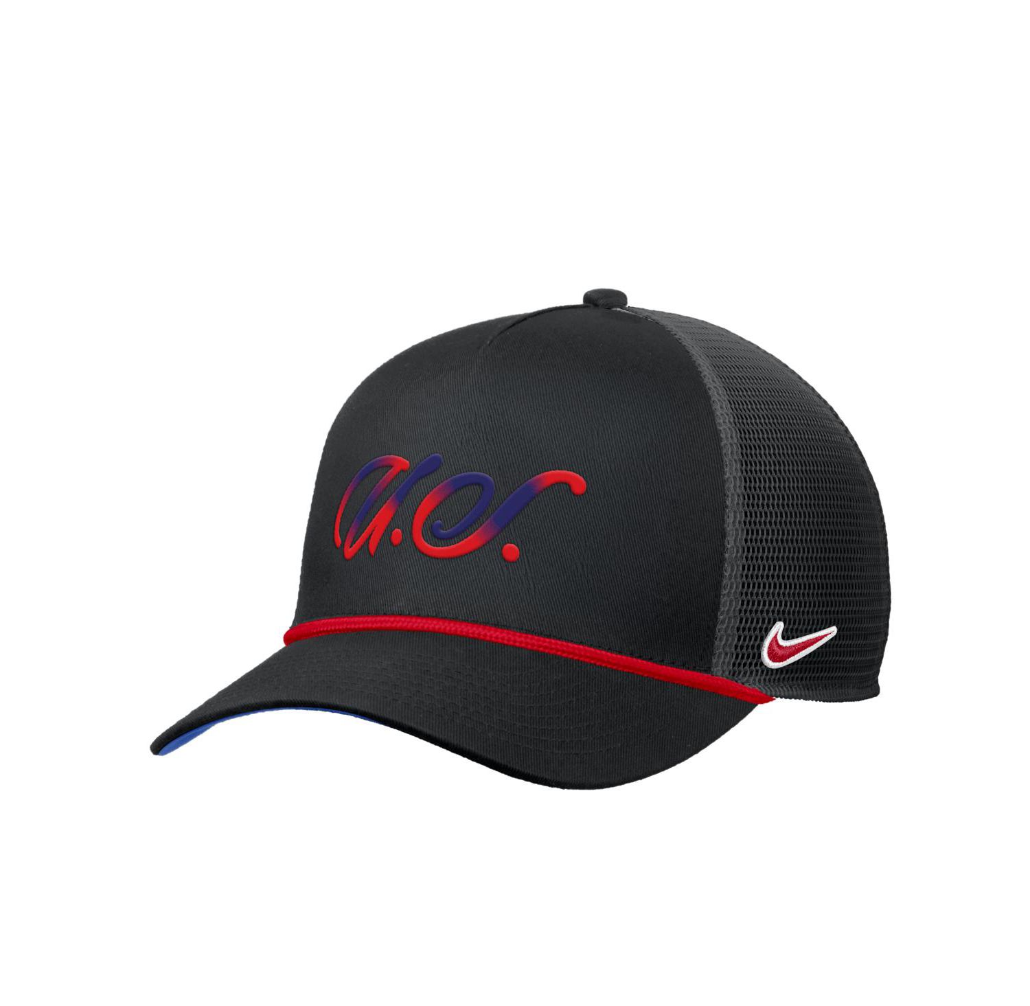 Men's Black USMNT Rise Rope Trucker A-Frame Adjustable Hat