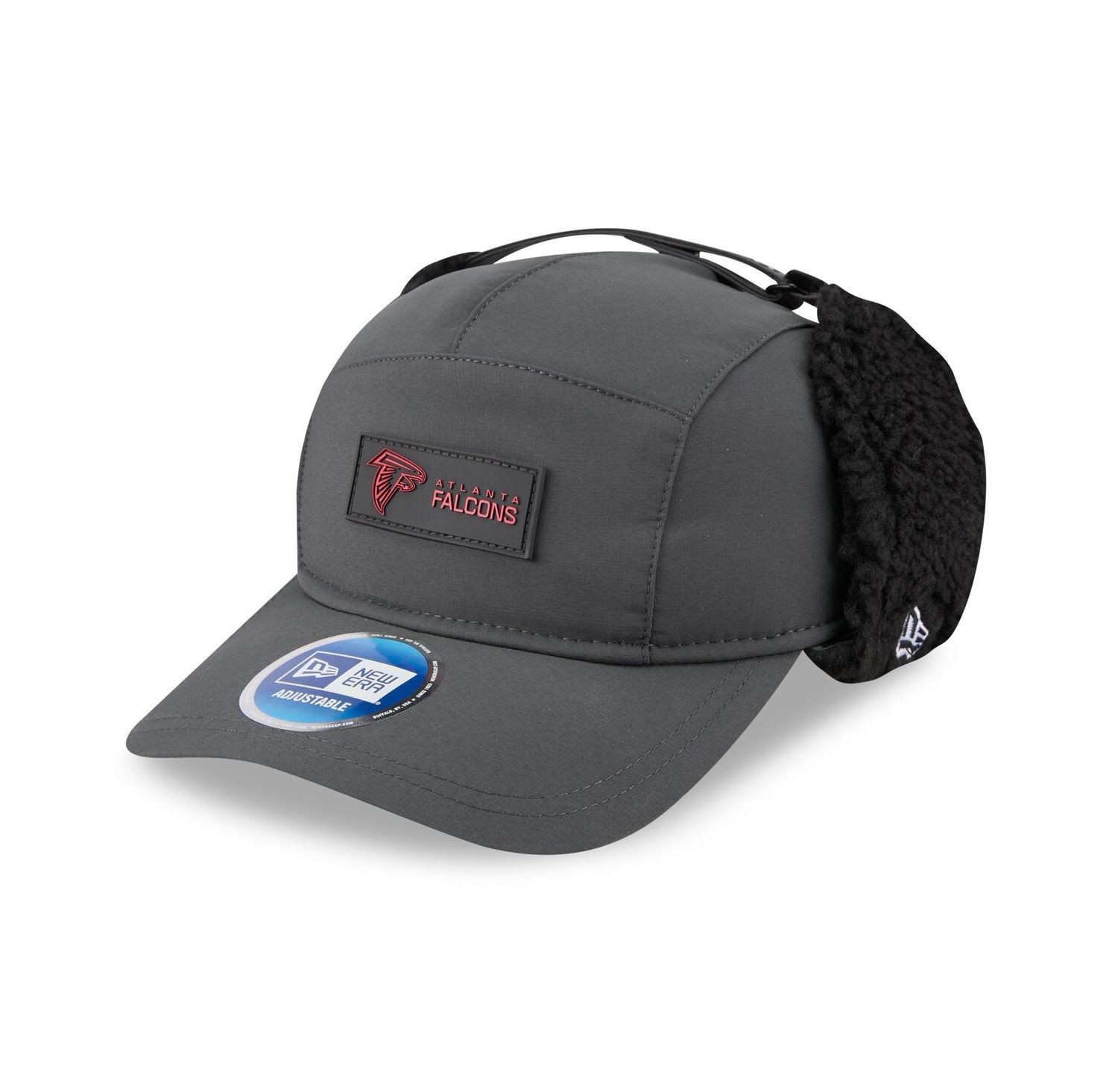 Men's Charcoal Atlanta Falcons 2025 Sideline Cold Weather Runner Dog Ear Adjustable Hat