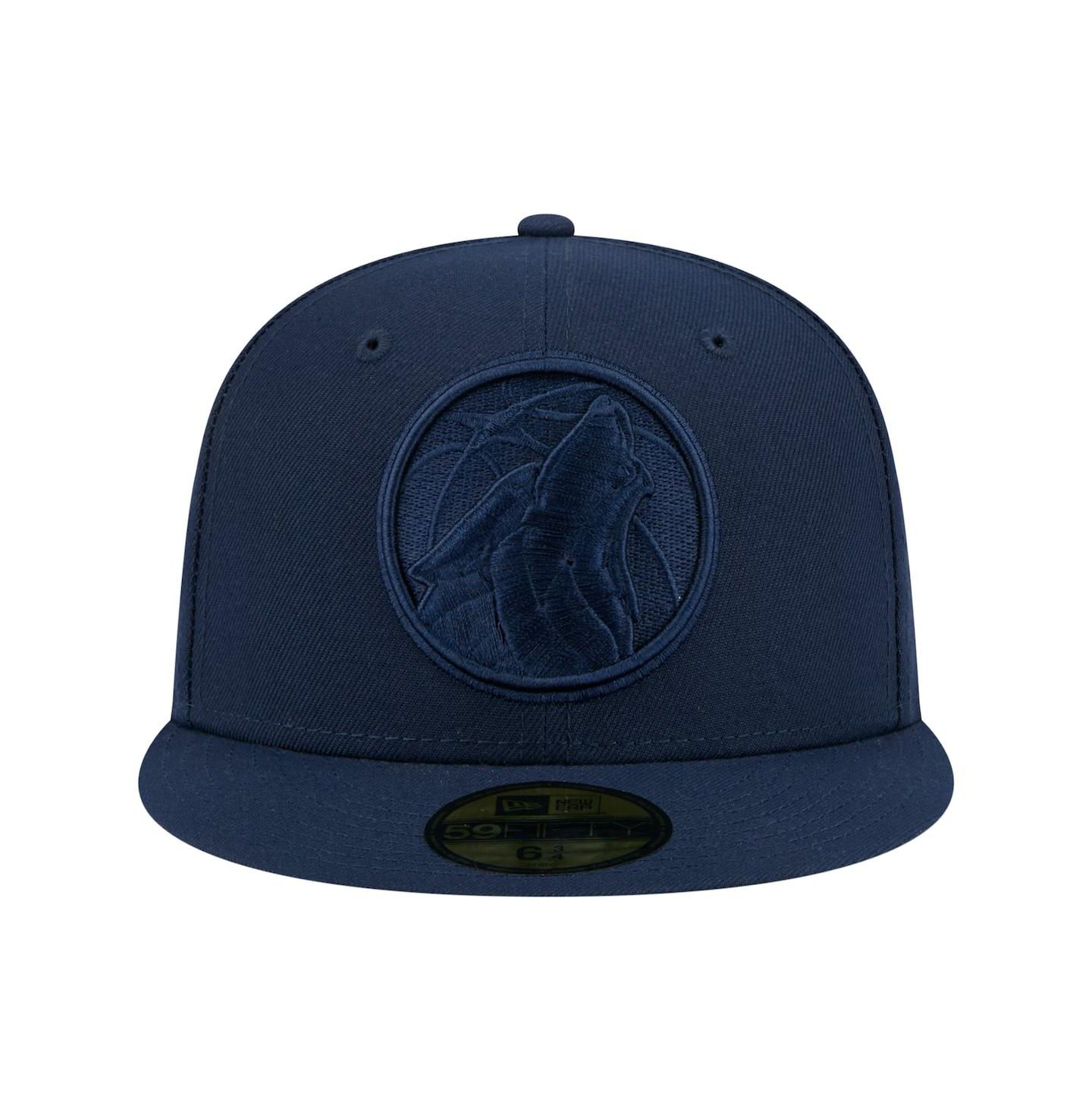Мужские головные уборы New Era Navy Minnesota Timberwolves Tonal Color Pack 59FIFTY Fitted Hat — фото 2