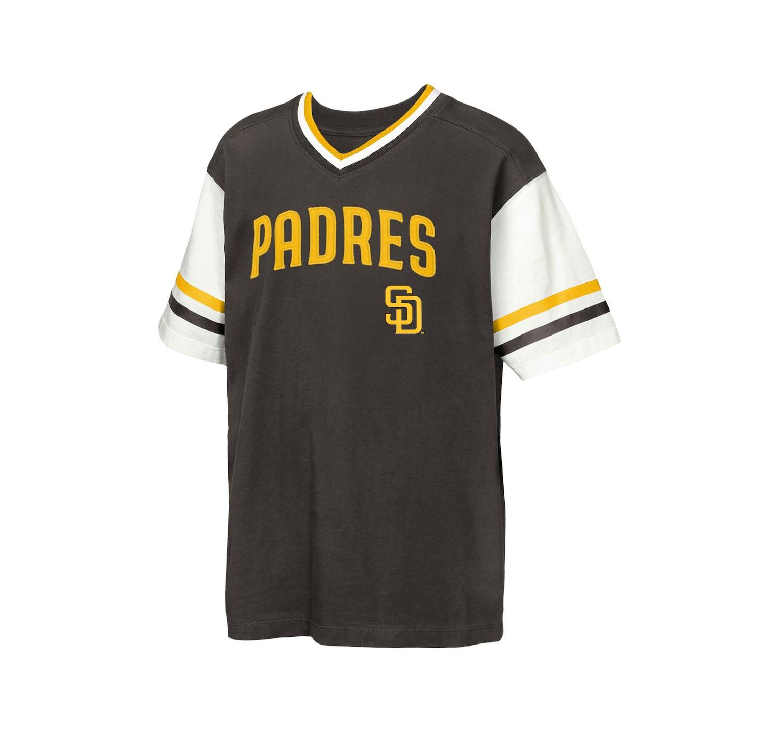 Big Boys and Girls Brown San Diego Padres Big League Base Runner Ringer T-Shirt