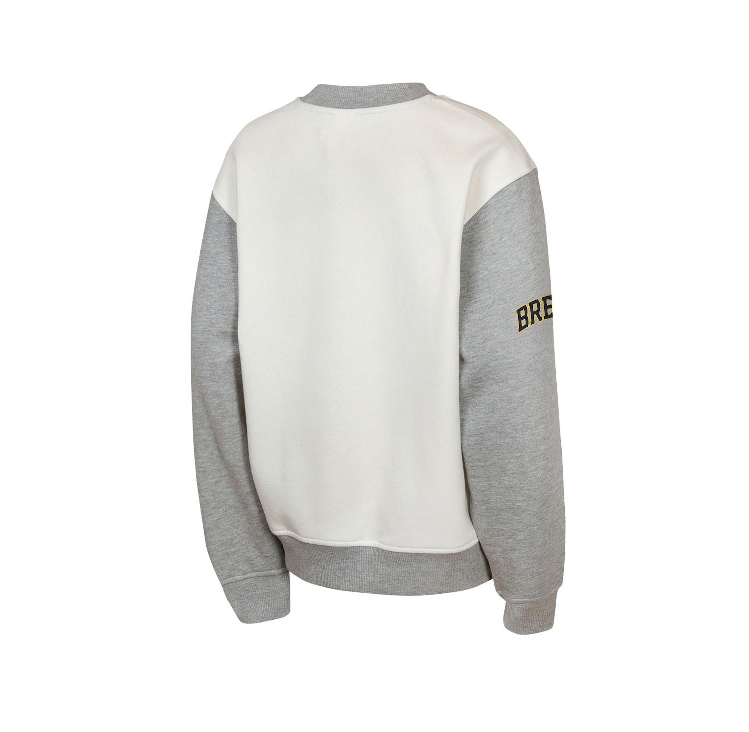Big Boys and Girls Cream/Gray Milwaukee Brewers Big League Power Hit Fleece Sweatshirt