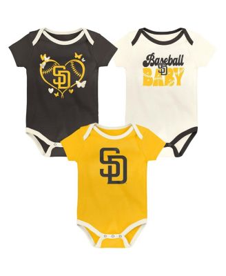 Baby Boys and Girls 3-Pack San Diego Padres Home Team Bodysuit Set