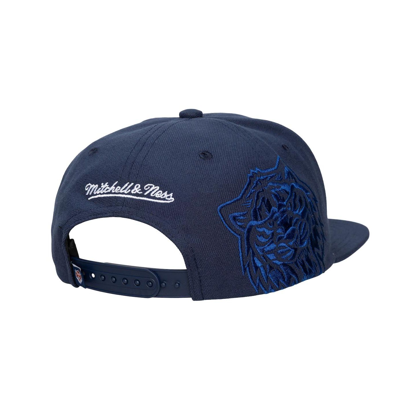 Кепка Mitchell & Ness Navy Detroit Tigers Side Logo Snapback Hat — фото 2