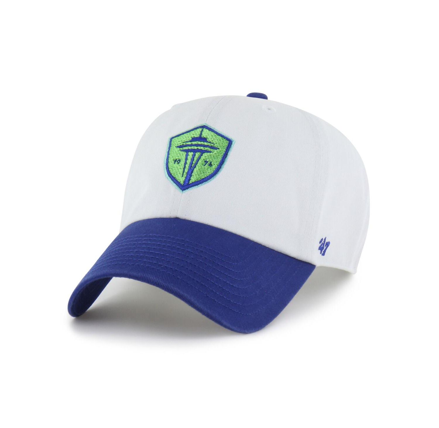 Men's White Seattle Sounders FC Two-Tone Clean Up Adjustable Hat