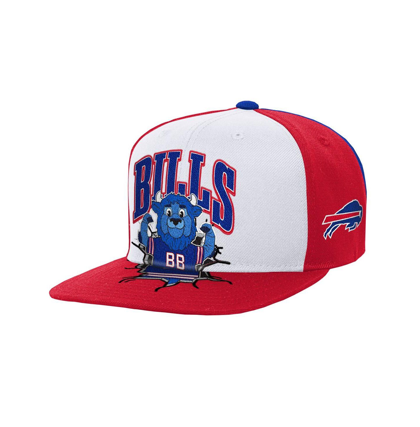 Детская кепка Mitchell & Ness White Buffalo Bills Team Mascot Snapback Hat — фото 1