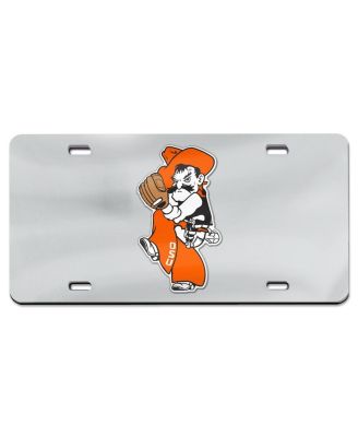 Silver Oklahoma State Cowboys Baseball Pete Wind Up Laser Cut Acrylic License Plate