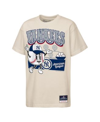 Big Boys and Girls Cream New York Yankees Step Back Up Mascot T-Shirt