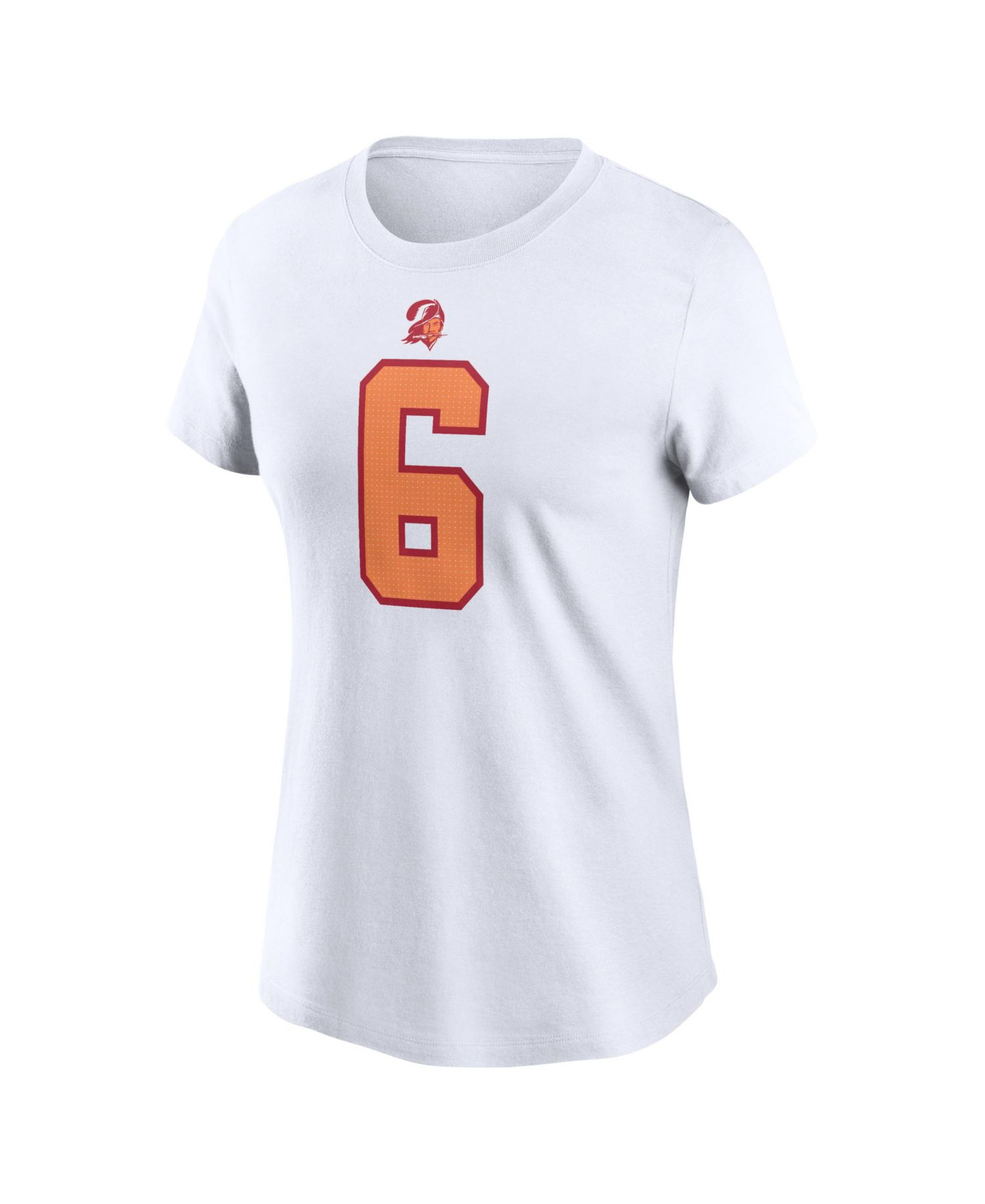 Women's Baker Mayfield White Tampa Bay Buccaneers Name and Number T-Shirt
