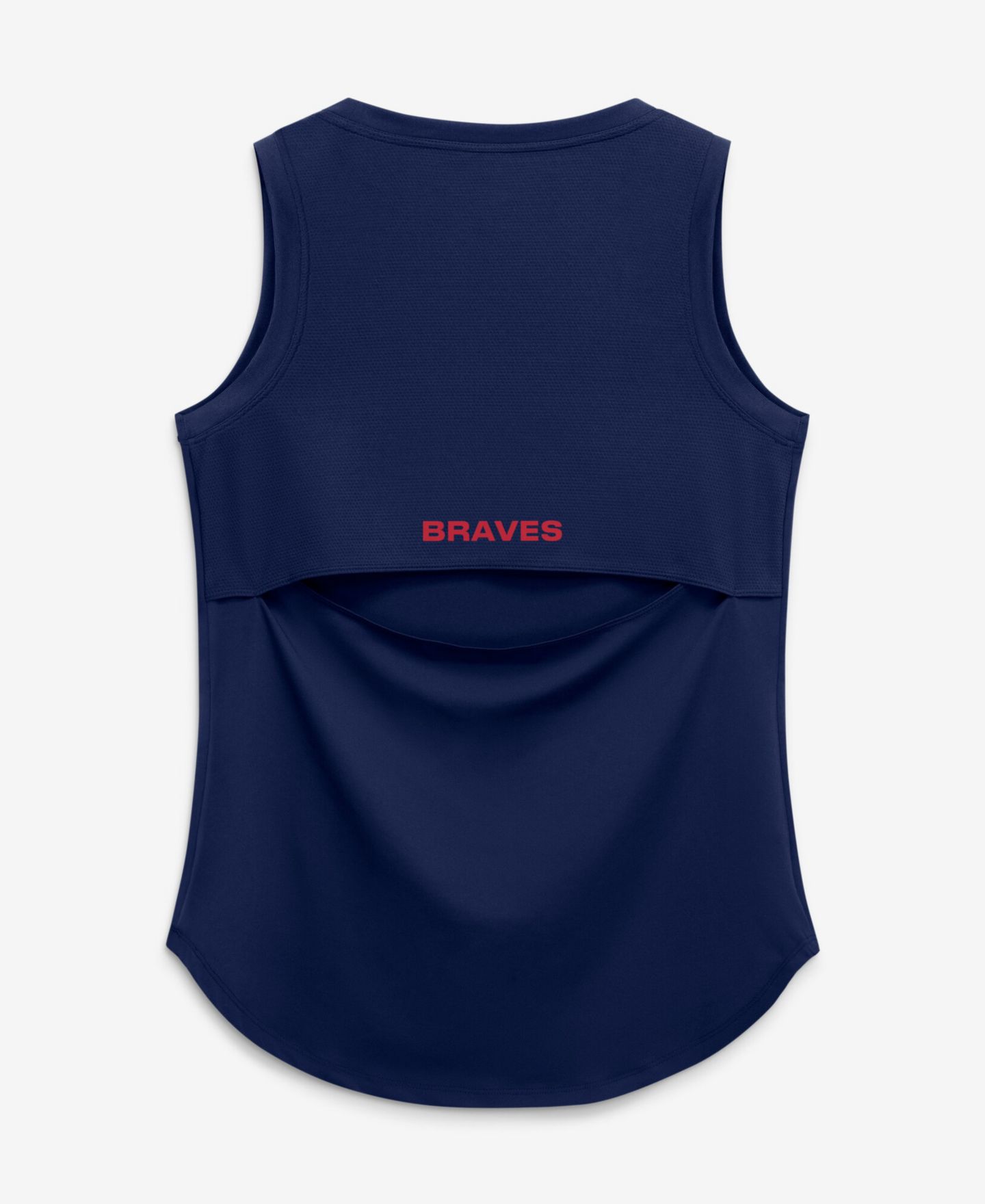Женский топ Fanatics Navy Atlanta Braves Draped Mesh Back Performance — фото 3