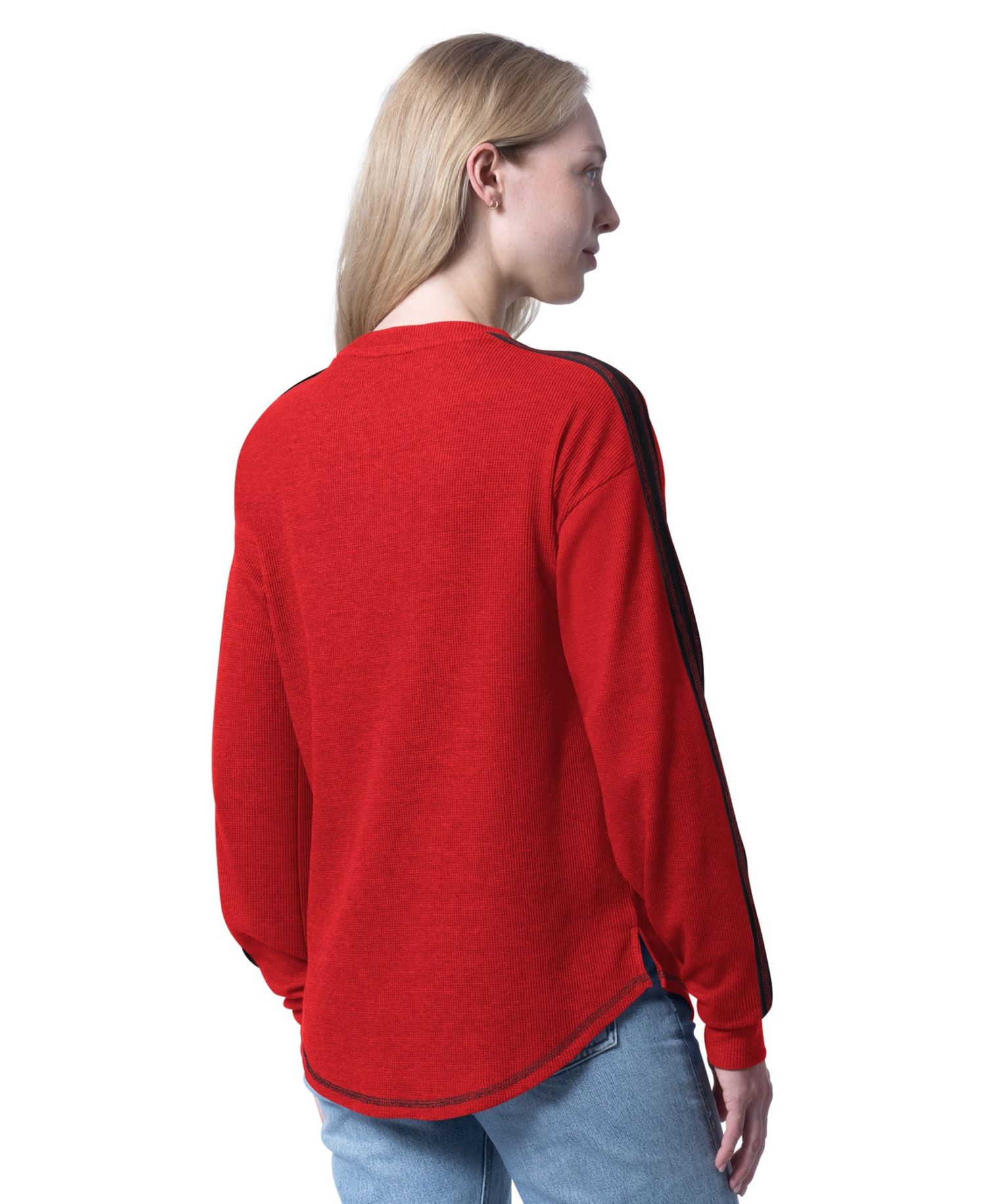 Women's Red Chicago Blackhawks Advantage Thermal Long-Sleeve Tri-Blend T-Shirt