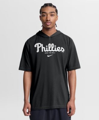 Men's Black Philadelphia Phillies Arched Wordmark Tri-Blend Hooded T-Shirt