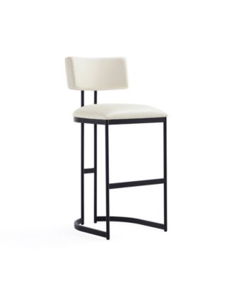 Juno 18.5" Faux Leather Upholstered Metal Barstool