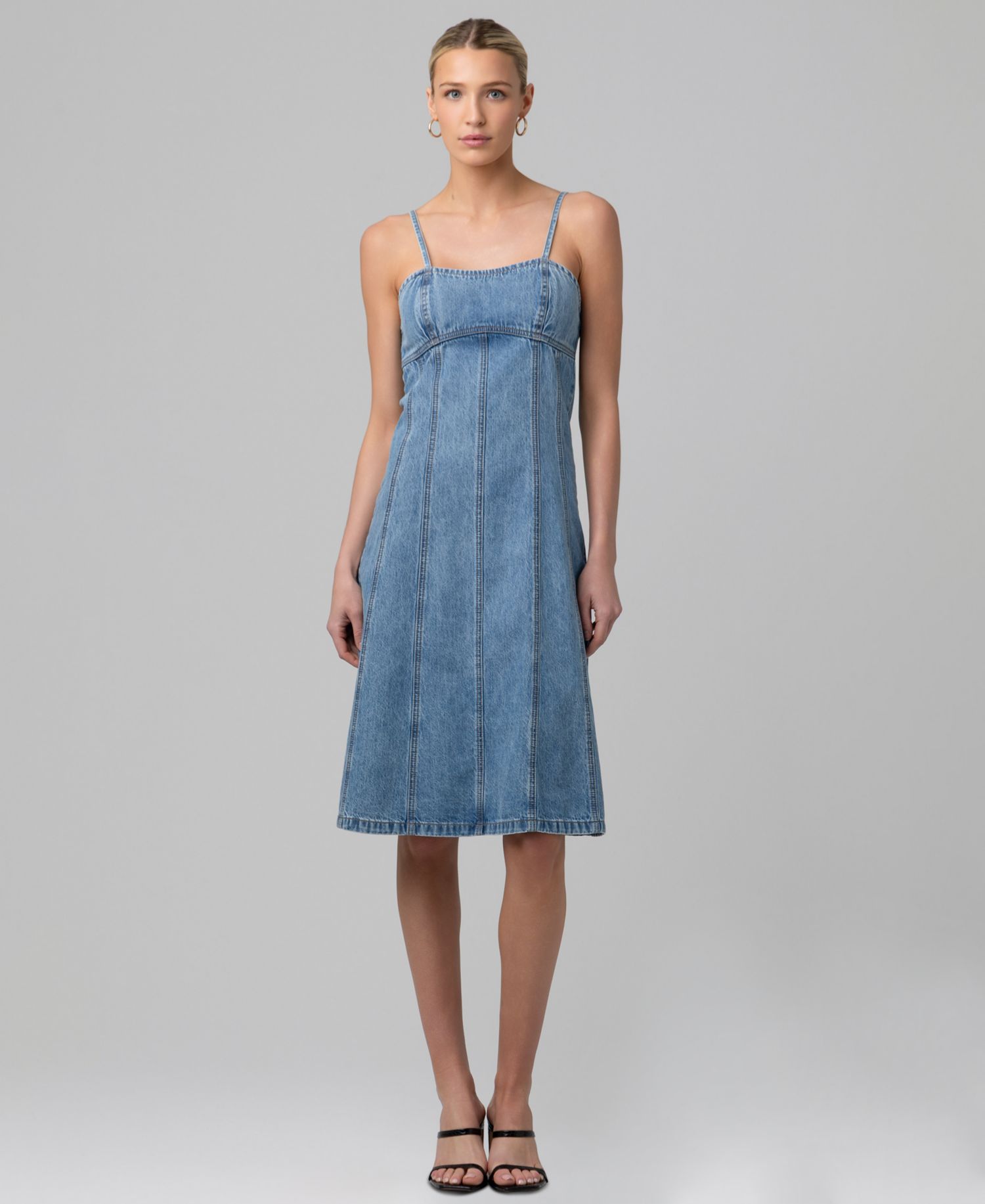 Women's Sleeveless Denim Midi Dress