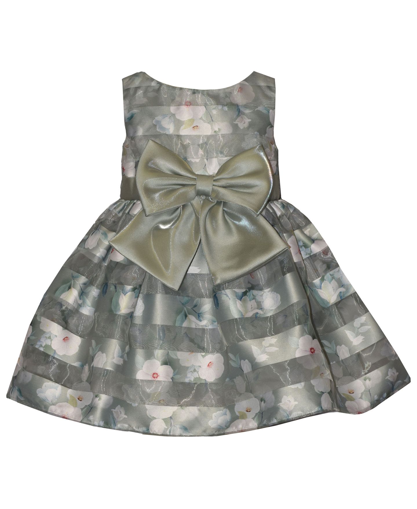 Платье Bonnie Baby Shadow Stripe Party Sleeveless Dress для девочек-малышей, цвет: Шалфейный — фото 1