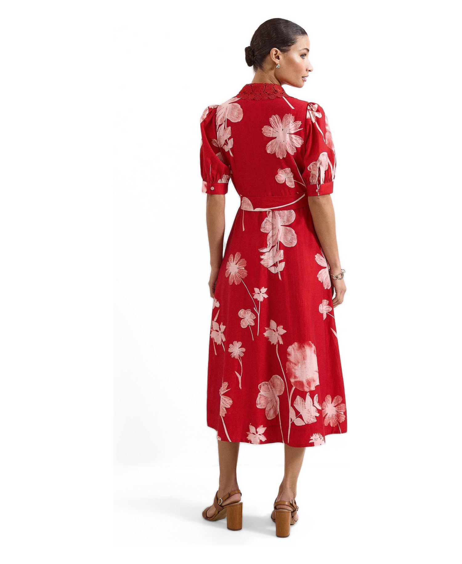 Women's Delphine Belted Midi Shirt Dress