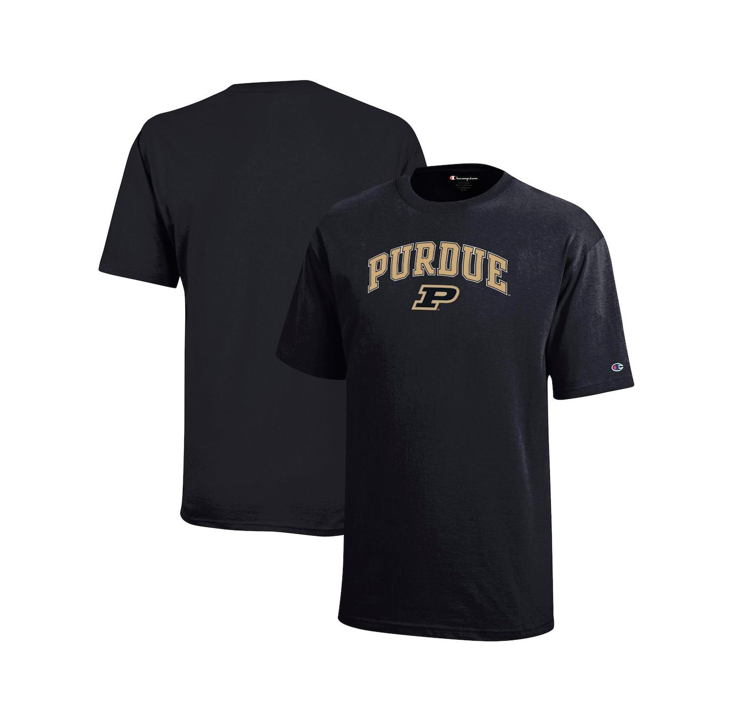 Big Boys and Girls Black Purdue Boilermakers Arch Over Logo T-Shirt