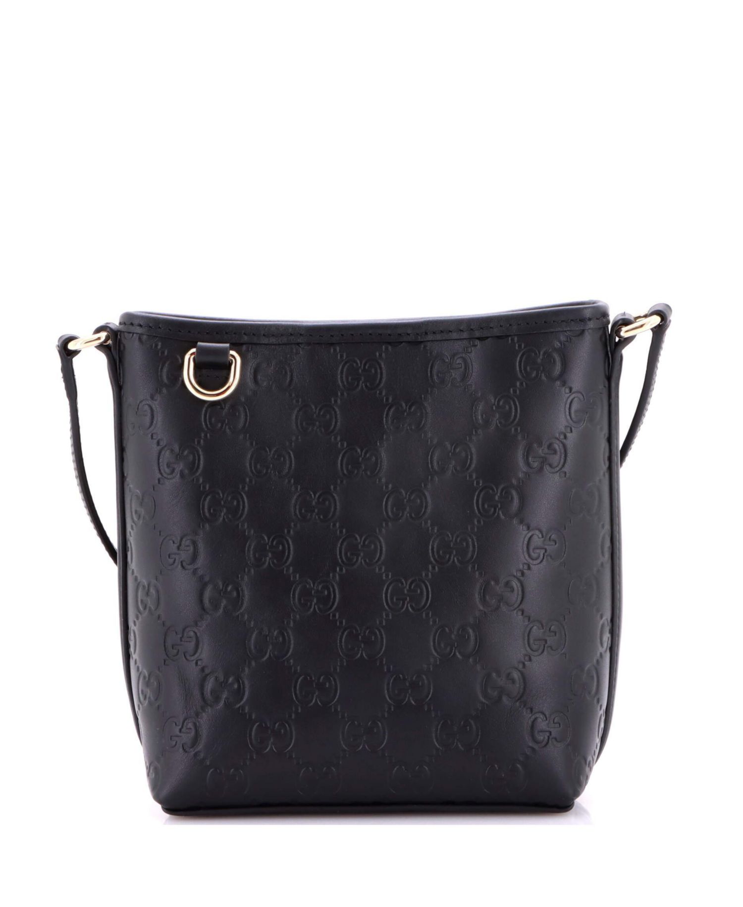Nano GG Emblem Bucket Bag GG Debossed Leather