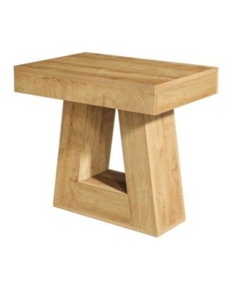 2-Tier Narrow End Table with Trapezoid Base