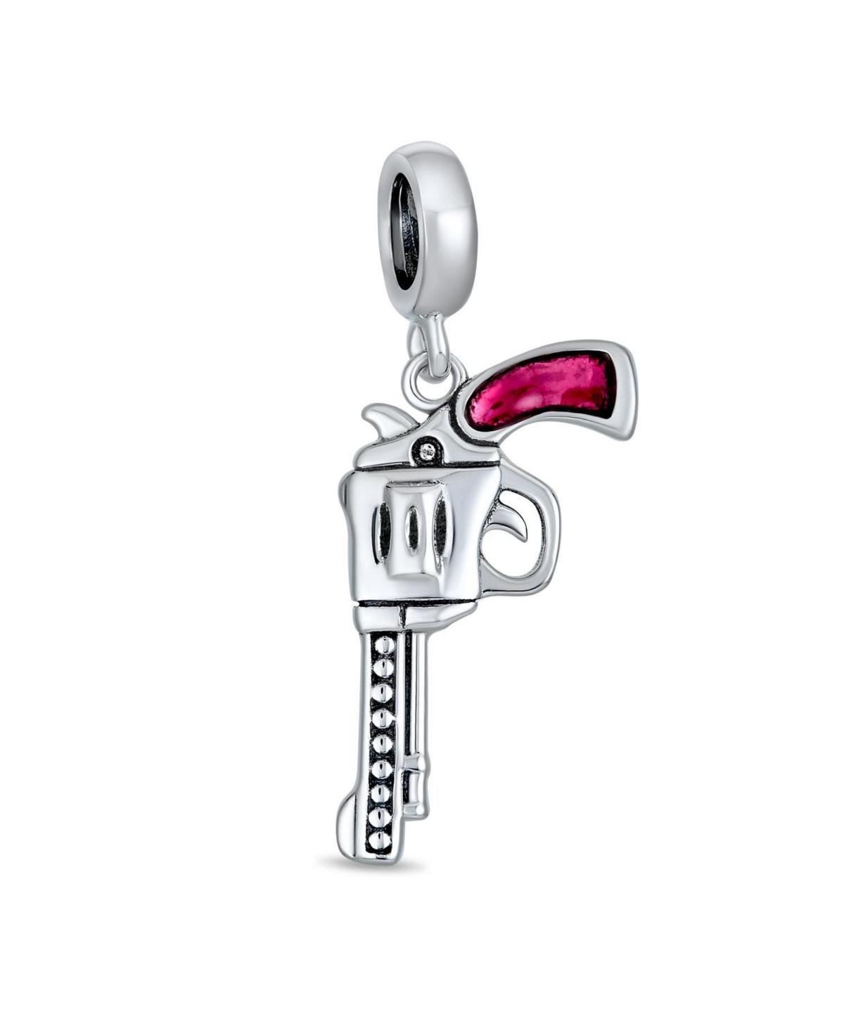 Bling Jewelry Western Dangle Toy-Gun-Charm Bead .925 Sterling Silver for European Bracelet