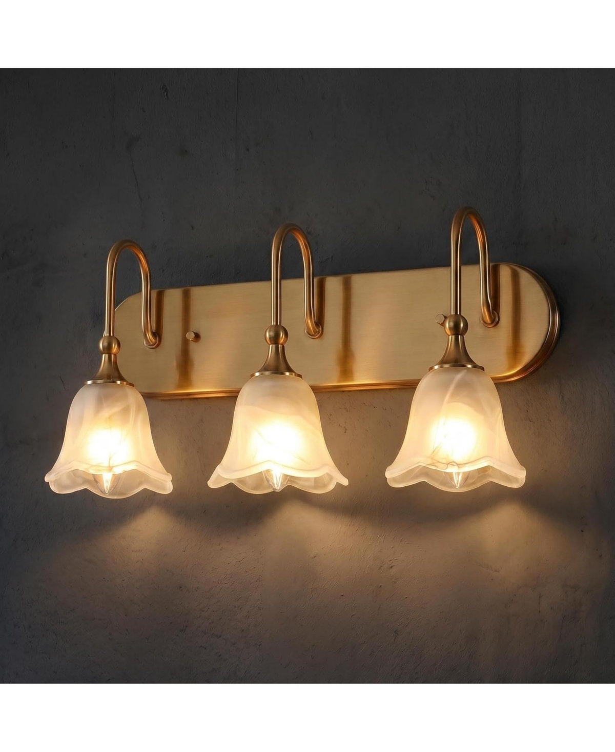 Tribesigns 3-Light Bathroom Light Fixtures, Modern Wall Lights with Clear Glass Shades, Bathroom Vanity Wall Sconce Lamp
